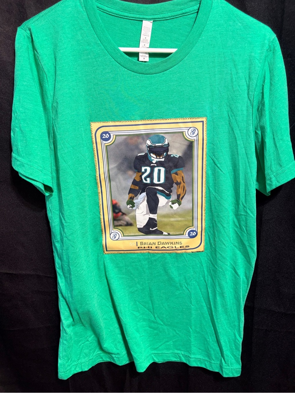 Philadelphia Eagles Brian Dawkins Custom Patch Card Tee